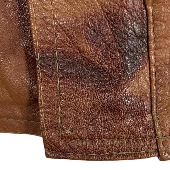 Vintage Saad Taha Leather Factory Leather Bomber Jacket Size XL - Picture 11 of 11